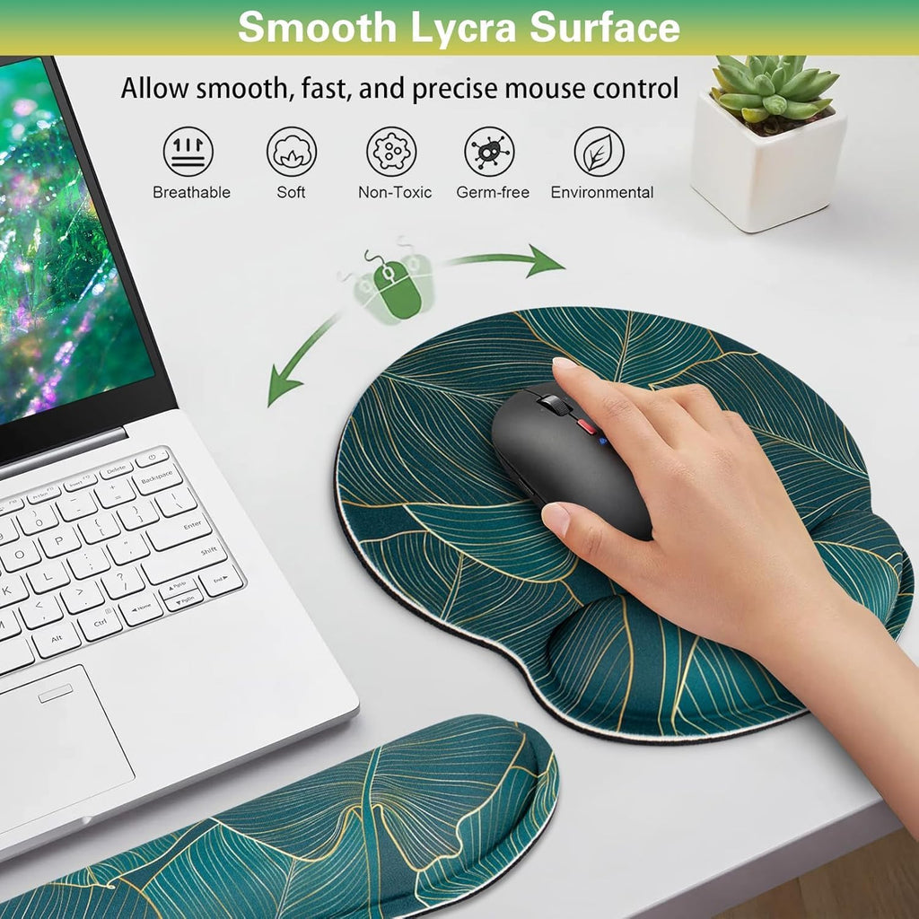 Mouse Pad with Wrist Rest Set, 3-in-1 Wrist Support Mousepad | Gaming Mat Pad with Anti-Skid Base,Ergonomic Mouse Pad
