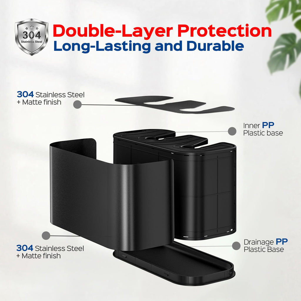 Toilet Bowl Brush and Plunger Set: 2-in-1 Hidden Holder Design