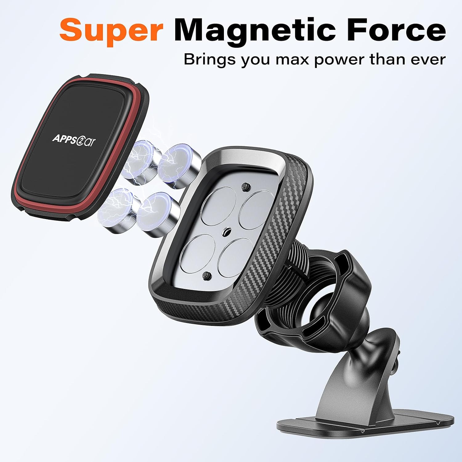 [2 Pack] Magnetic Phone Holder for Car, APPS2Car Dashboard Magnetic Car Phone Holder Mount with Strong VHB Adhesive