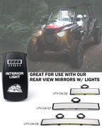 5 Pin Rocker Switch w/Laser Blue Lighting Compatible with Xprite UTV Rear View Center Mirror with Interior Lights