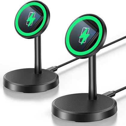 Magnetic Wireless Charger iPhone, 2 Pack 15W Fast Mag-Safe Charger Stand for iPhone 17/17 Air/17 Pro/17 Pro Max