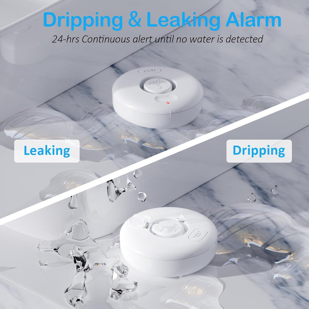 Water Leak Detector for Home 3 Pack, Driping Leakage Flood Detectors IP67 | Wet Moisture Alert, 120dB Adjustable