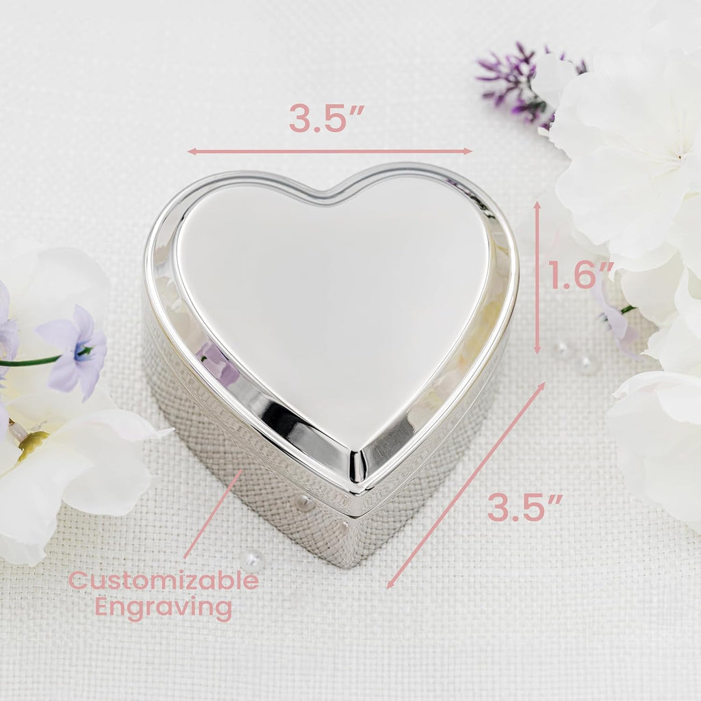 Personalized Baptism Jewelry Box, Heart Keepsake