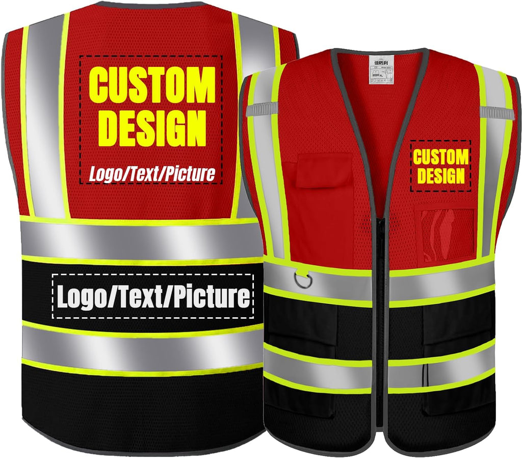 Custom Logo Safety Vest Class2 High Visibility Reflective Vest Breathable Construction Vest
