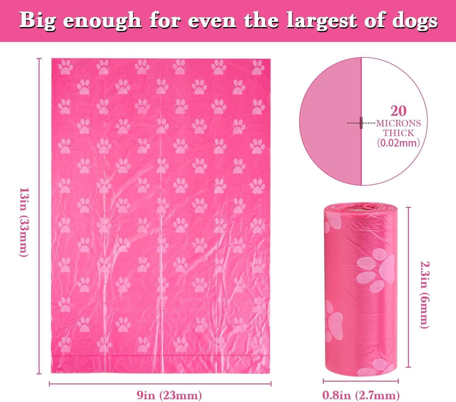 Biodegradable Dog Poo Bags with Holder-240 Large Poop Bags, Corn Starch Blended Compostable Bag, Extra Thick Strong