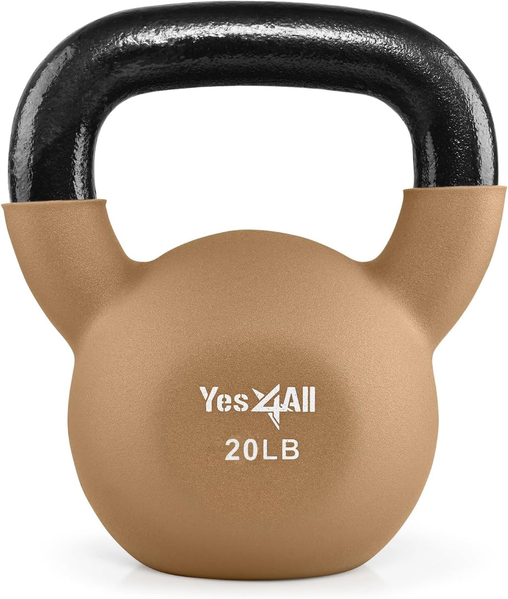 Kettlebell, 5-65 LB Neoprene Coated Cast Iron Kettlebells, Wide Grip Handle & Flat Bottom for Swings, Squats