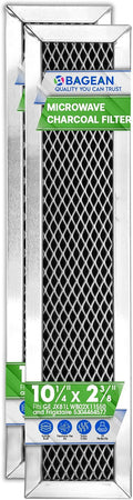 Microwave Filter Replacement 10.3" x 2.35" for GE JX81L WB02X11550 Frigidaire 5304464577 Microwave Charcoal Carbon Filter - Freshens and Filters Kitchen Air in Over the Range Vent Fan (JX81L 2-Pack)