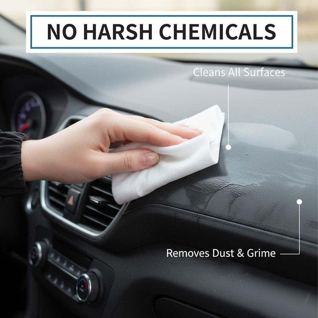 Car Cleaning Wipes, Multipurpose Vehicle Interior Surface Wipes, Soft Disposable Cleaning Cloth for Car Dashboard