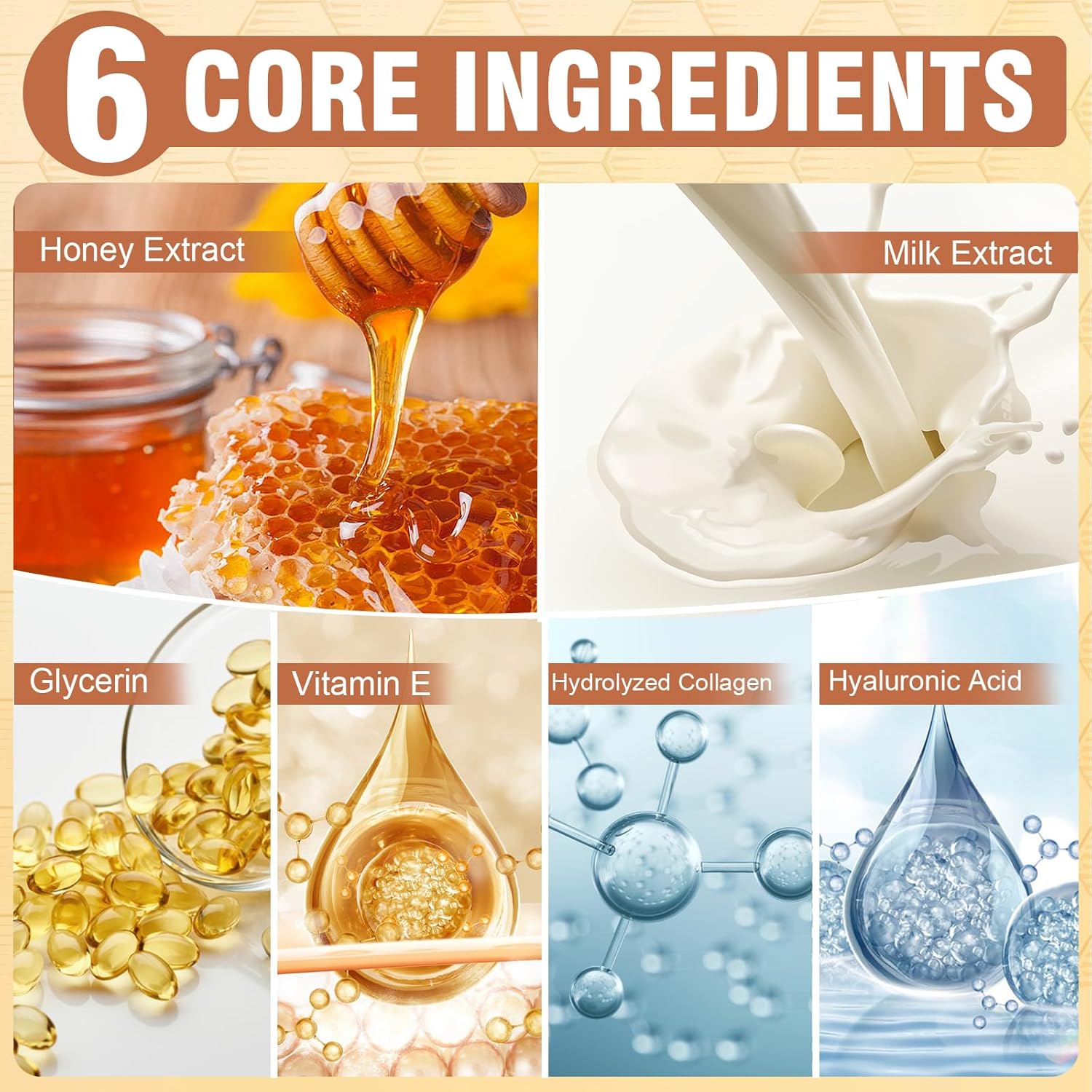 Hydrating Hand and Foot Mask with Honey & Milk, Vitamin E | Moisturizing Socks for Dry, Cracked Heel, Foot Spa, Honey