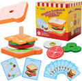 Wooden Sandwich Stacking Toys, Montessori Toys for Toddlers Kitchen Play Food Educational Preschool Learning Toys
