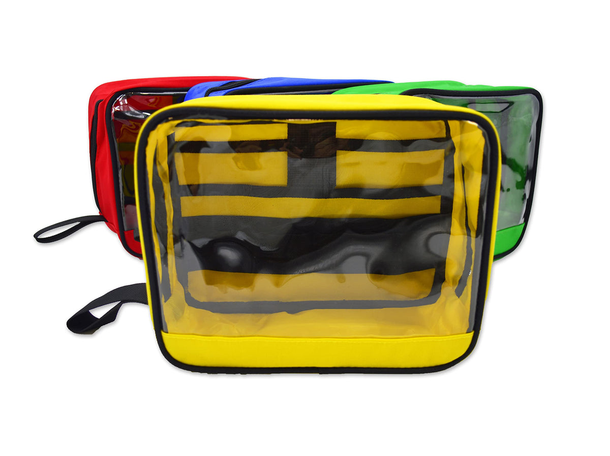 Premium Color Coded Organizer First Aid Kit Accessory Pouches - Extra Large - Zippered Bag with Transparent Window