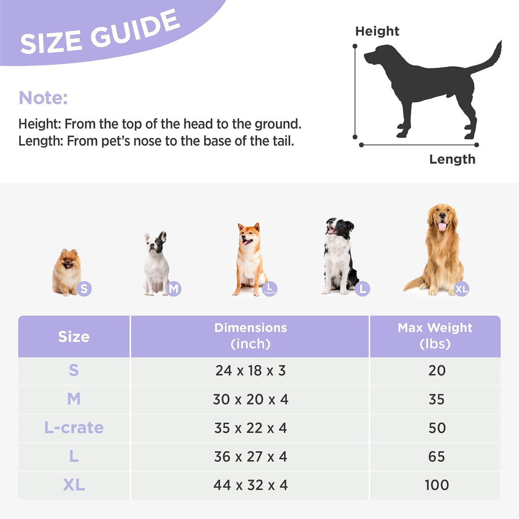 Cute Orthopedic Dog Bed for Extra Large Dogs, XL Waterproof Chic Flat Pet Beds with Removable Washable Cover, Fuzzy
