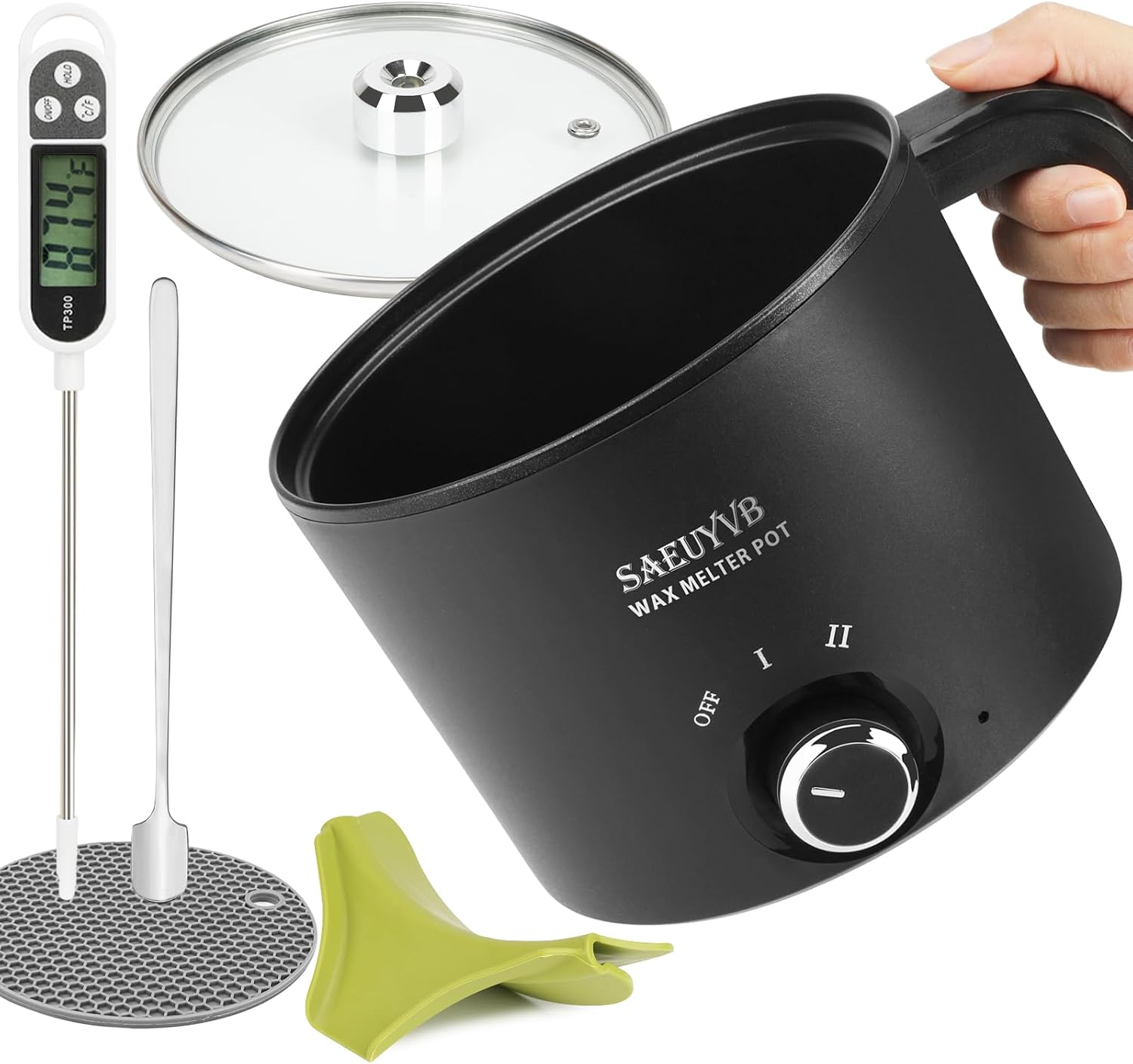 Candle Making Kit with 1.8L Wax Melter Pot | Wax Melter for Candle Making with Thermometer,Spoon,Complete Candle