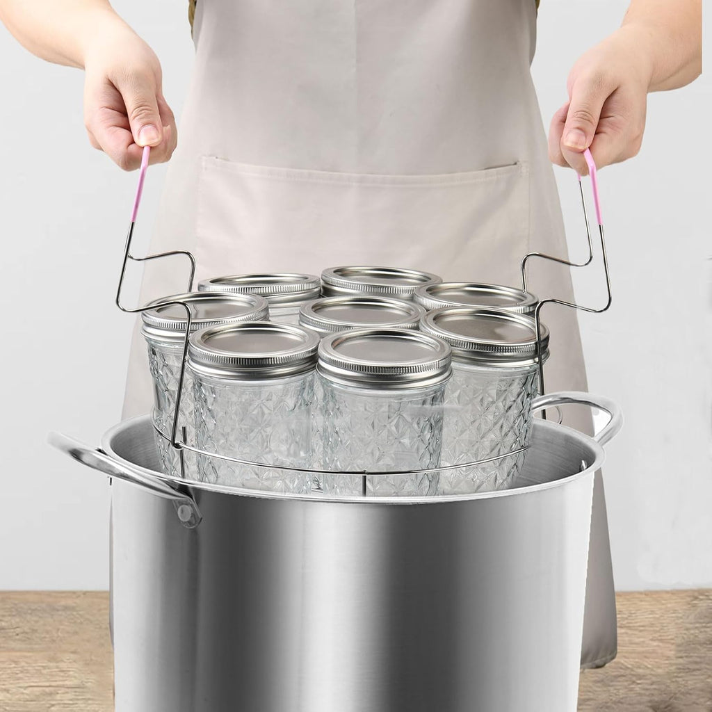 Canning Supplies Starter Kit with Stainless Steel Canning Rack and Accessories Tools, Includes Canning Jar lifter