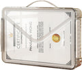Clear File Storage Box Portable Project Case with Handle Plastic Storage Container with Lid Stackable Flat Storage