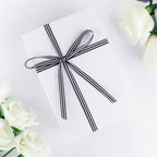 Black and White Striped Ribbon - 3/8 Inch x 55 Yards