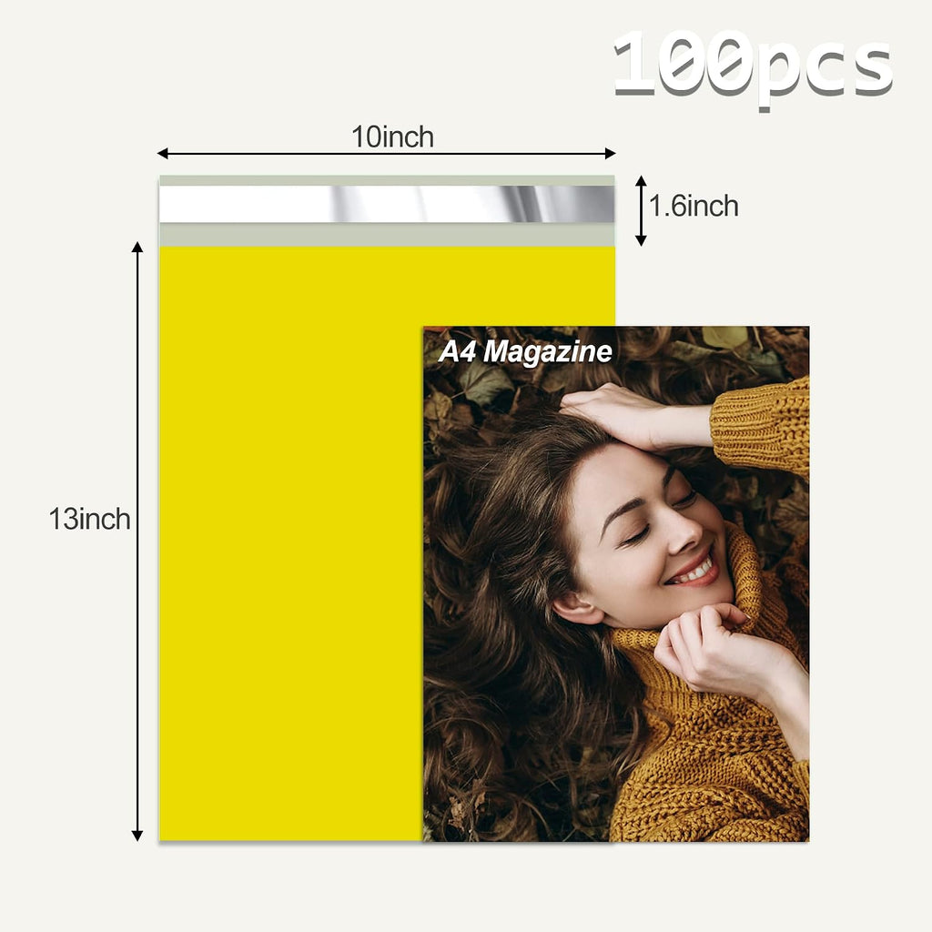 Poly Mailer 10x13 Inch 100Pcs, Shipping Bags for Clothing, Yellow
