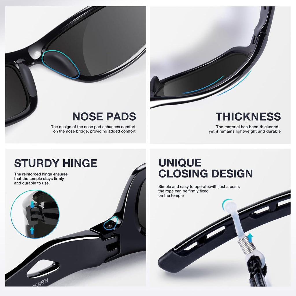 Womens Polarized Sports Sunglasses UV400 for Driving Cycling RB833 | TR90 lightweight frame for driving, fishing