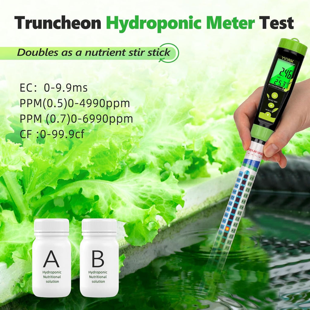 Truncheon Nutrient Meter for Hydroponics, TDS Meter Digital Water Tester | PPM Meter for Nutrients