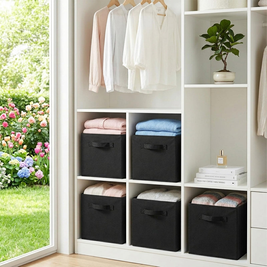 Storage Bins, Foldable Fabric Storage Cube And Cloth Organizer