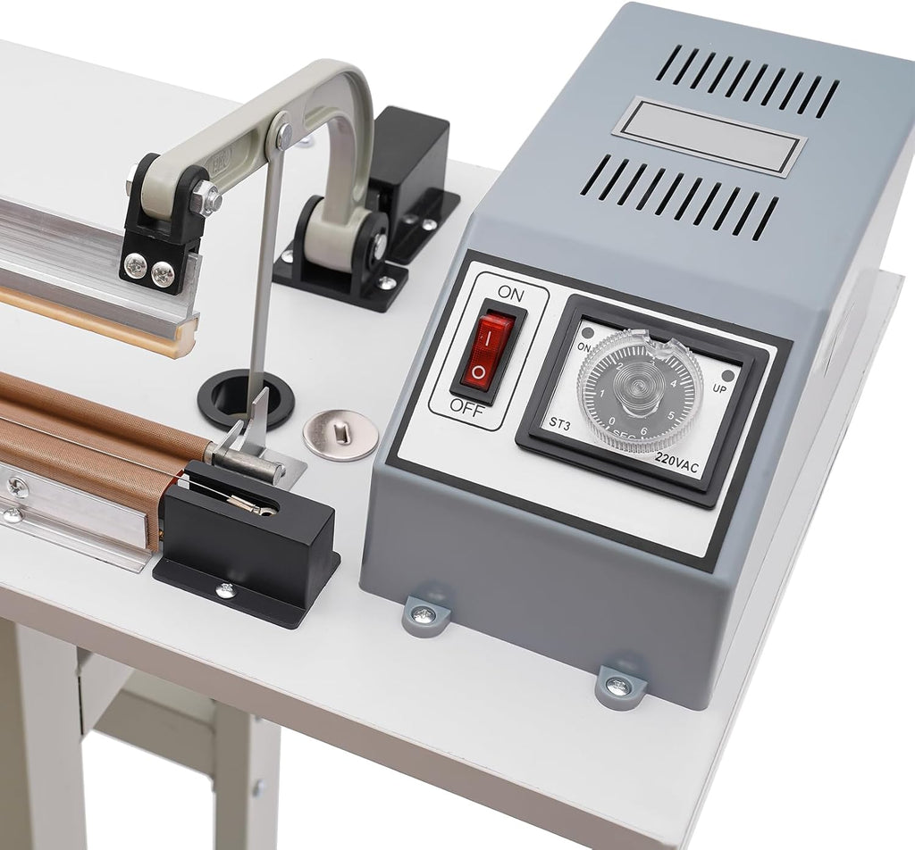 Heat Sealing Machine, 22.83" Foot Pedal Impulse Sealer, 0.2-2.5S Fast Heating, 0.024In Width & Adjustable Heating