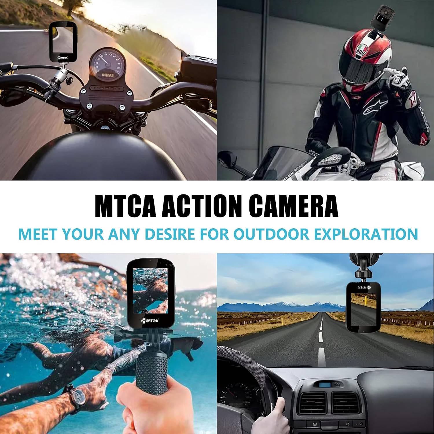 Action Camera 4k - Compact Portable Waterproof Sport Camera, Motorcycle Helmet Camera With Time Lapse, Suitable For