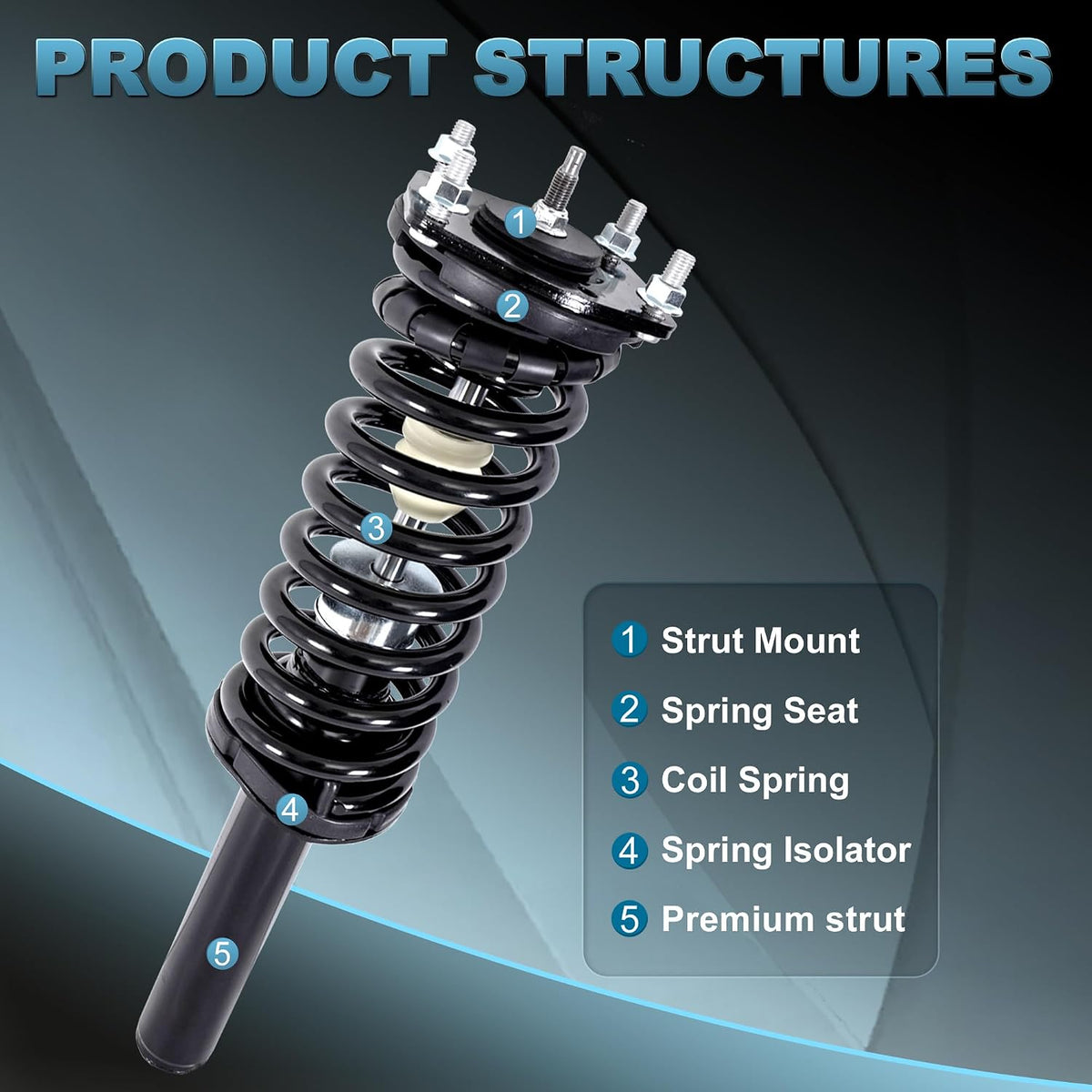 Front and Rear Strut Assembly Compatible with 2004-2011 Chevy Malibu