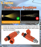 4pcs Fuel Injector 68V-8A360-00-00 Replacement for Yamaha Chevrolet Chrysle