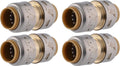 SharkBite Max 1/2 Inch Coupling, Pack of 4, Push to Connect Brass Plumbing Fitting, PEX Pipe, Copper, CPVC, PE-RT, HDPE, UR008A4