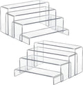 Acrylic Display Risers 8 Pcs 2 Set (7”L~8”L~9”L), Clear Rectangular Display Shelf for Dessert Table & Cupcake