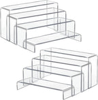Acrylic Display Risers 8 Pcs 2 Set (7”L~8”L~9”L), Clear Rectangular Display Shelf for Dessert Table & Cupcake