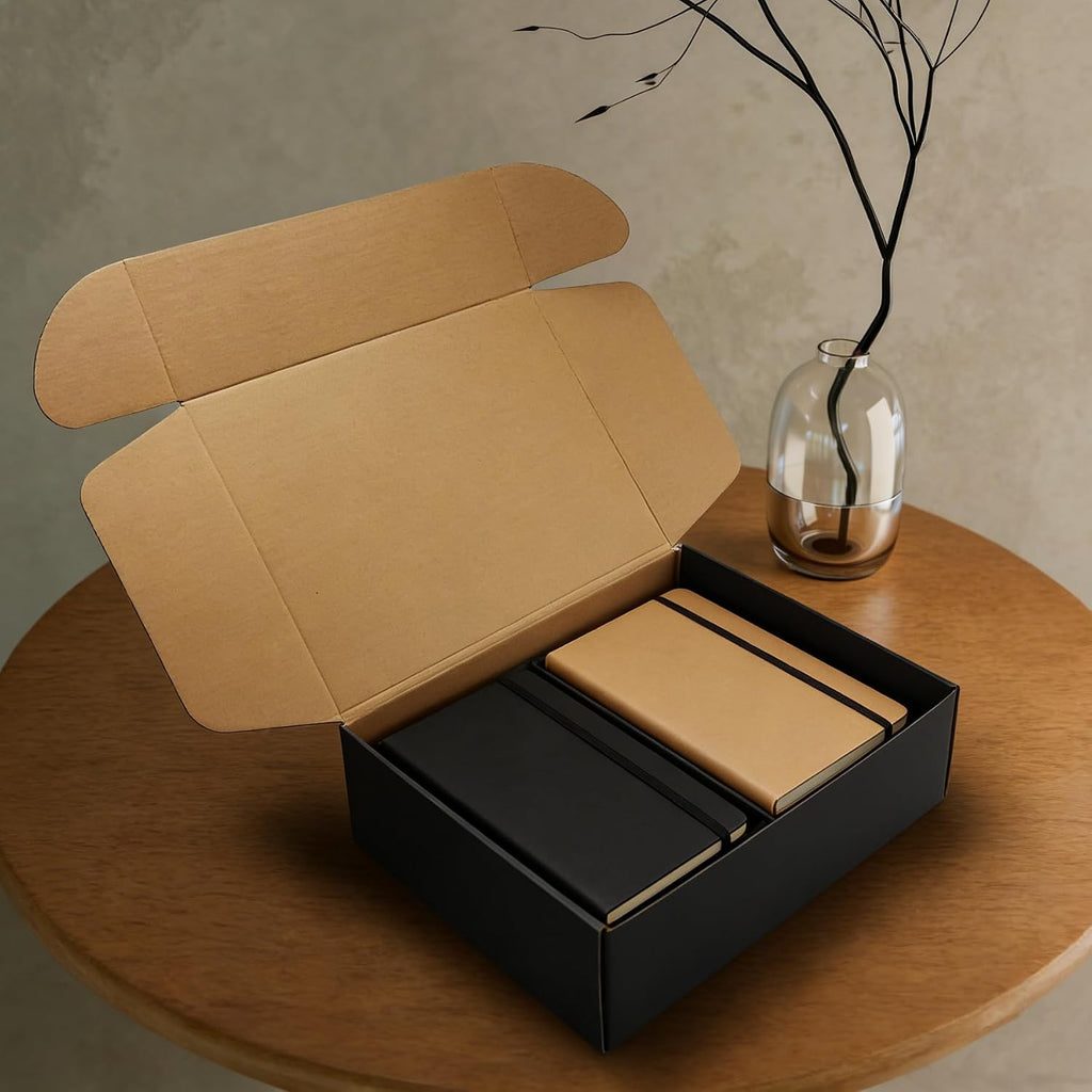 13x9x4 inch Black Shipping Boxes Set of 20, Corrugated Cardboard Mailer Box