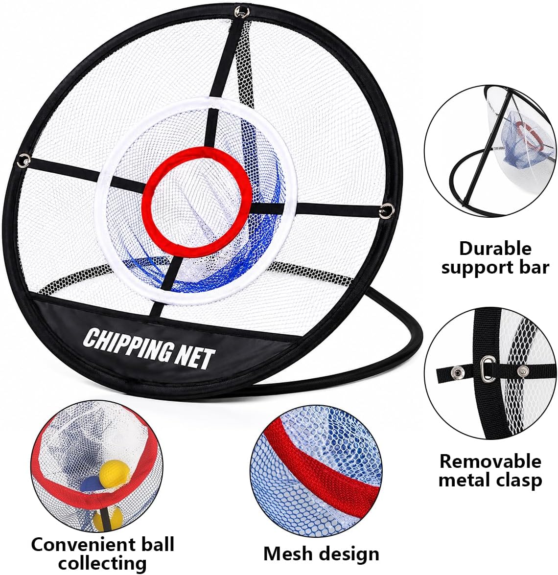 Golf Practice Net with Hitting Mat, Portable Training Aid