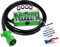 6 FT 7 Pin Trailer Wiring Harness with 7 Gang 7 Pin Trailer Junction Box Pure Copper 7 Way Plug Extension, Heavy Duty