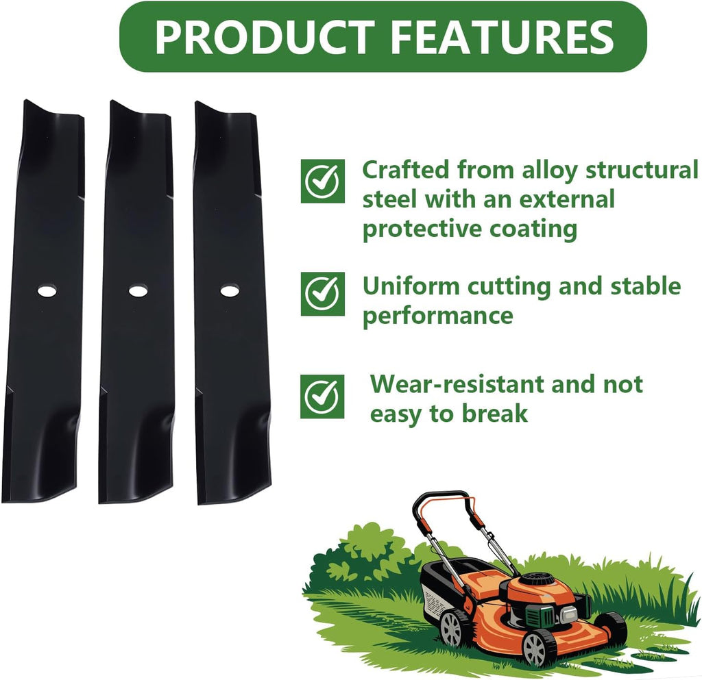 601124 Lawn Mower Blades for Hustler 54 Inch Deck Low Lift Blades Riding Mower Replacement for Fastrak SD Raptor SD