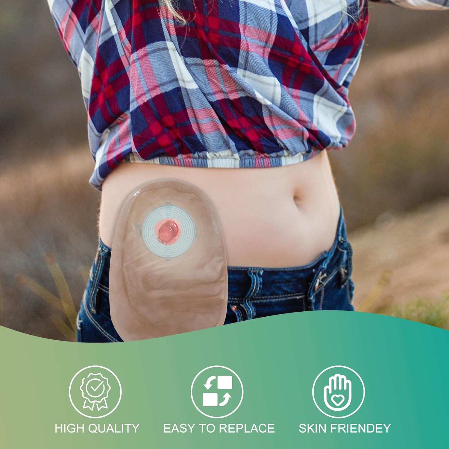 20 PCS Colostomy Bags,Ostomy Supplies,One-Piece Closed Ostomy Bags for Ileostomy Stoma Care