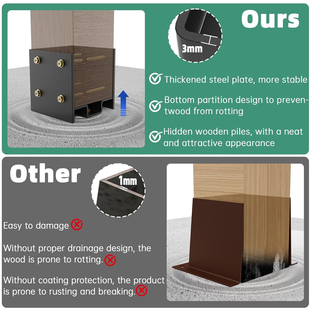 4x4 Post Base, Concealed Fastener Concrete Post Anchor,Elevated Post Base