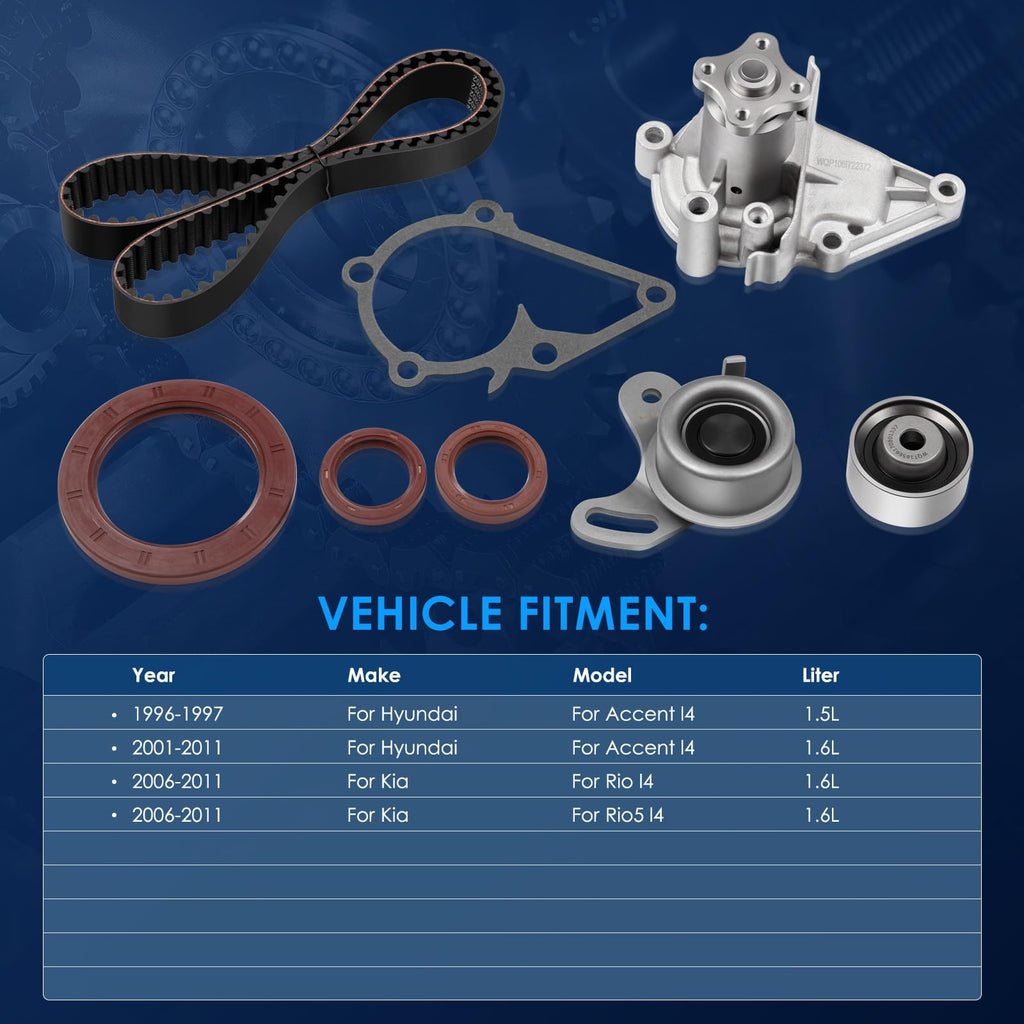 ECCPP Engine Timing Belt Kit with Water Pump Compatible with Hyundai