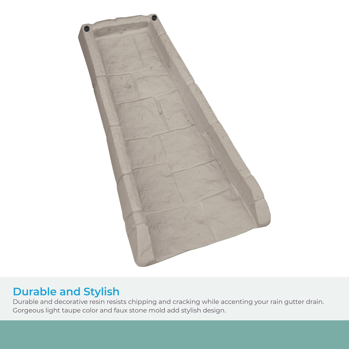 Easy Assembly Downspout Splash Block, Poly Composite, Light Taupe