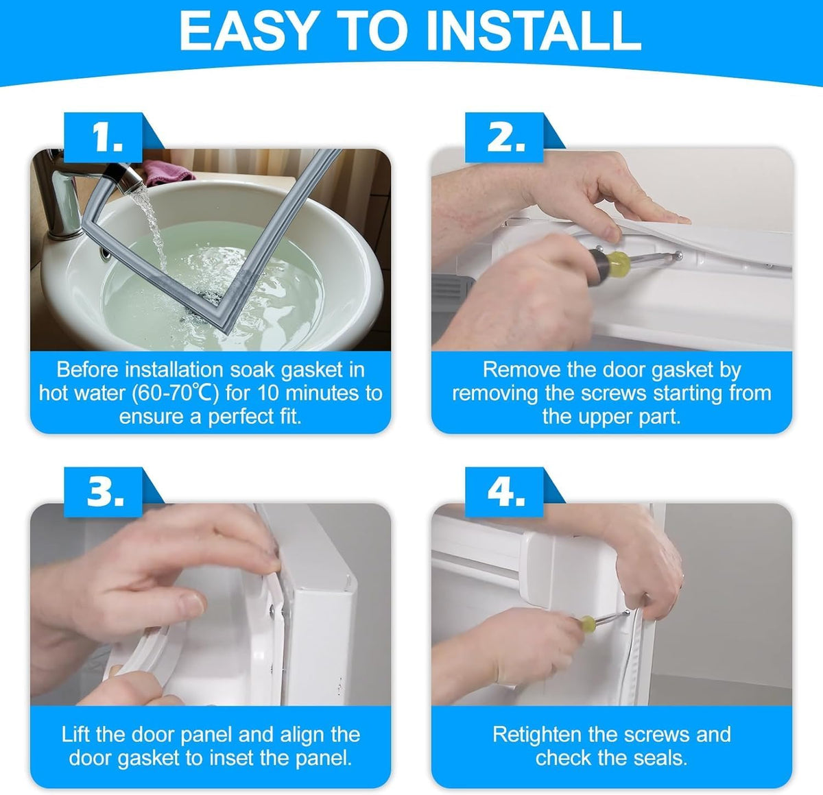 Upgraded DA97-05557Y Refrigerator Freezer Door Gasket Compatible with Samsung Refrigerator Door Seal Replacement, Light Gray DA97-05557B DA97-05557D DA97-07192A Freezer Door Seal Parts 34.64"x23.42"
