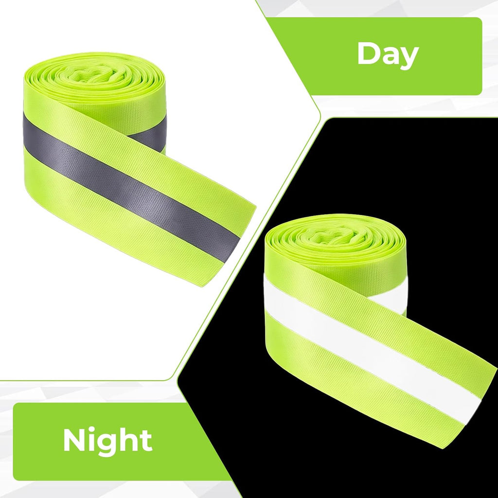 Reflective Tape Strip Sew On 2'' x 33ft High Visibility Fluorescent Tape with 2 cm Width Silver Reflective Ribbon