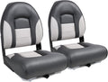 Deluxe A Pair of Marine High Back Folding Boat Chair Fishing Boat Seat,for Fishing, Bass/Jon/Pontoon Boat Chairs, 4