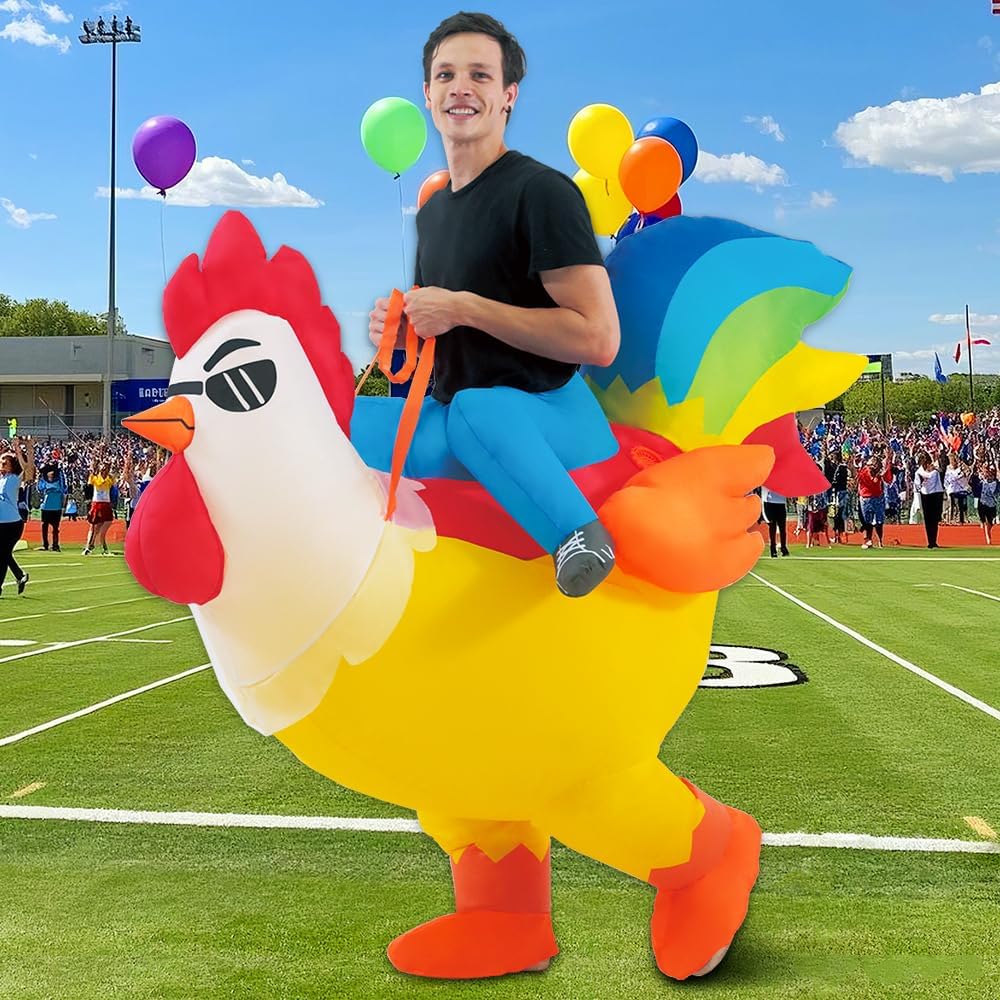 Inflatable Rooster Costume Halloween Blow up Costumes for Adult Men Women