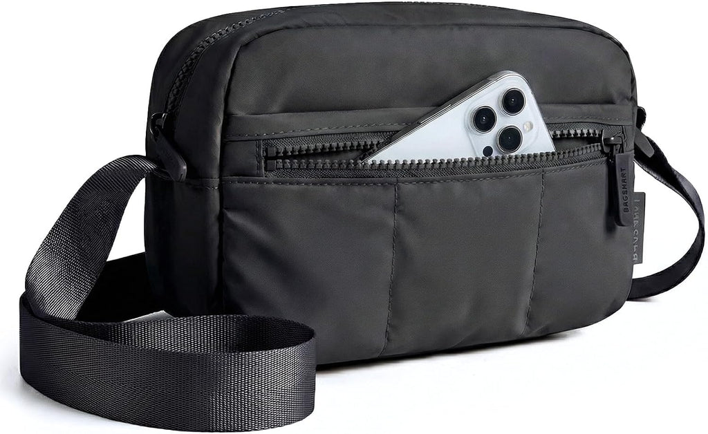 2 in 1 Small Puffy Camera Sling Bag, Black | Mirrorless Crossbody Photography Camera Case for Photographers, Camera