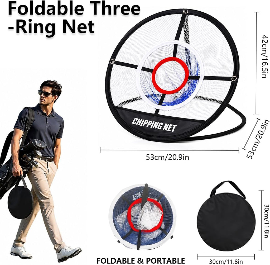 Golf Practice Net with Hitting Mat, Portable Training Aid