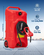 16 Gallon Gas Can, Fuel Tank Container with 10 FT Manual Siphon Pump