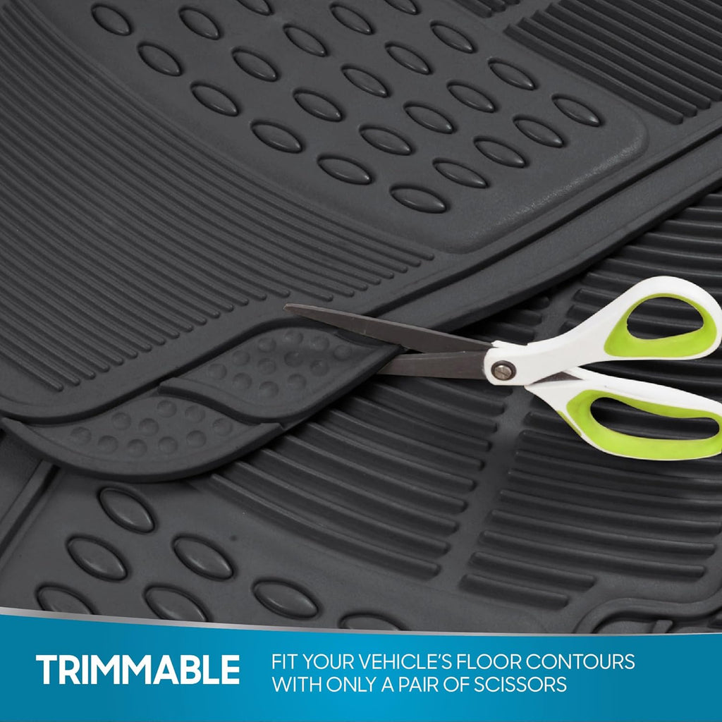 ProLiner Floor Mats for Cars Trucks SUV, 2-Piece All-Weather Car Mats with Universal Fit Design, Durable Car Floor