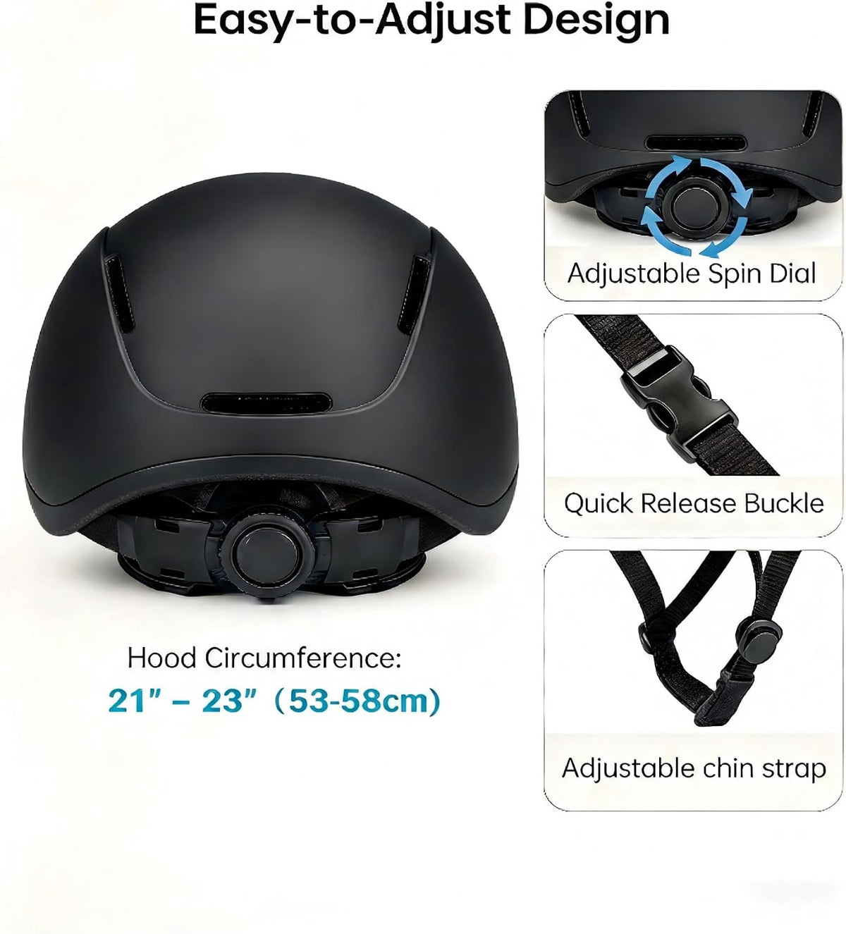 Kids Horse Riding Helmet Ventilated Adjustable 20.8-22.8" / 53-58cm