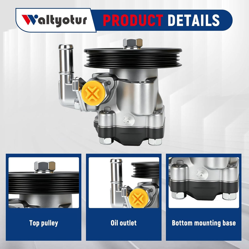 waltyotur Power Steering Pump Replacement for Hyundai Elantra Sedan 2001-2006 Replacement for Hyundai Tiburon Coupe 2003-2008 571002D100 571002D150 571002D151