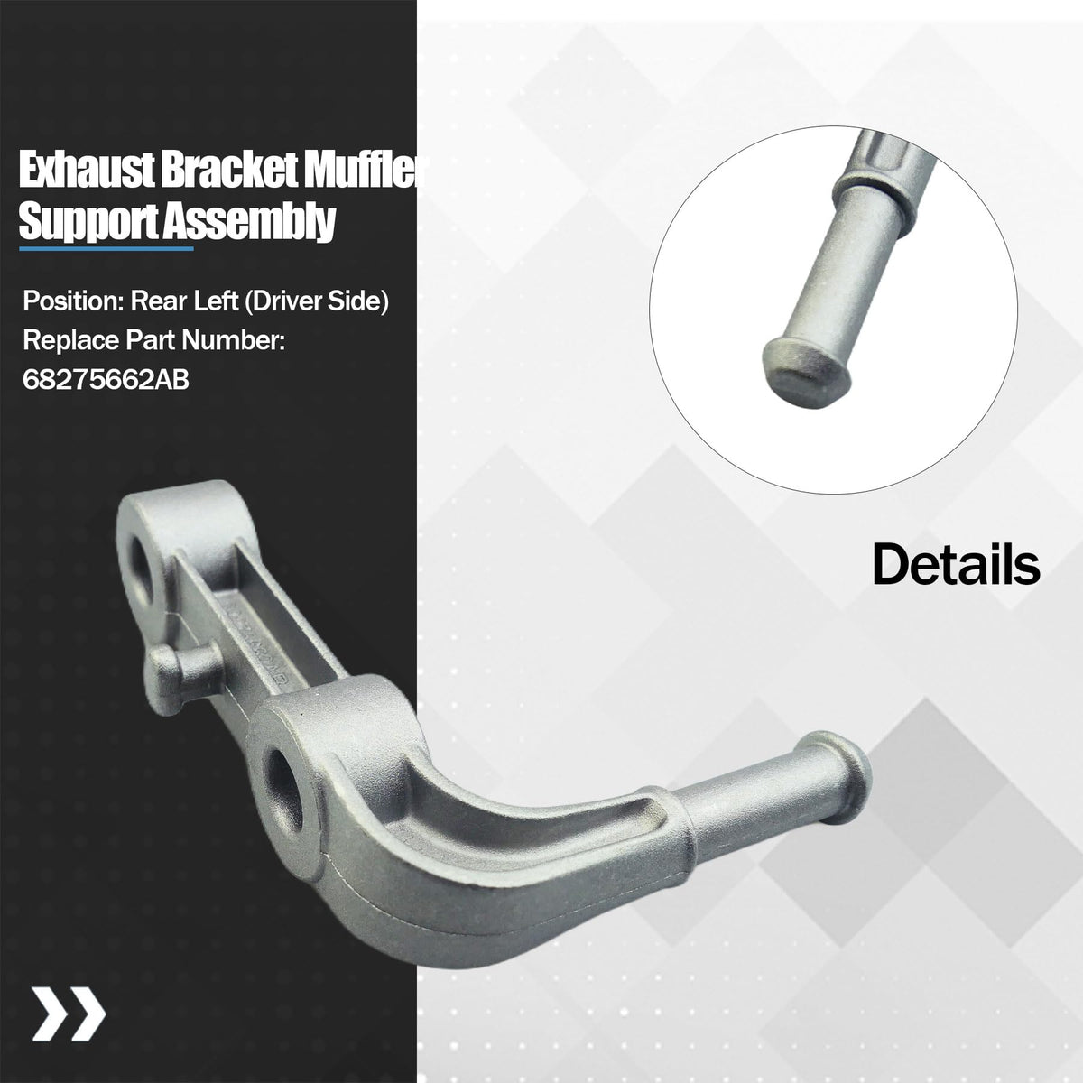 Rear Left Driver Side Exhaust Bracket Muffler Support Assembly